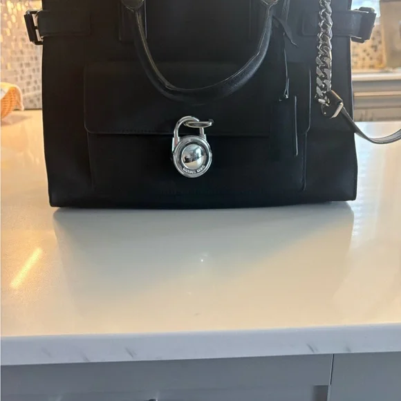 Michael Kors Black Satchel with Silver Accents - Picture 5 of 5